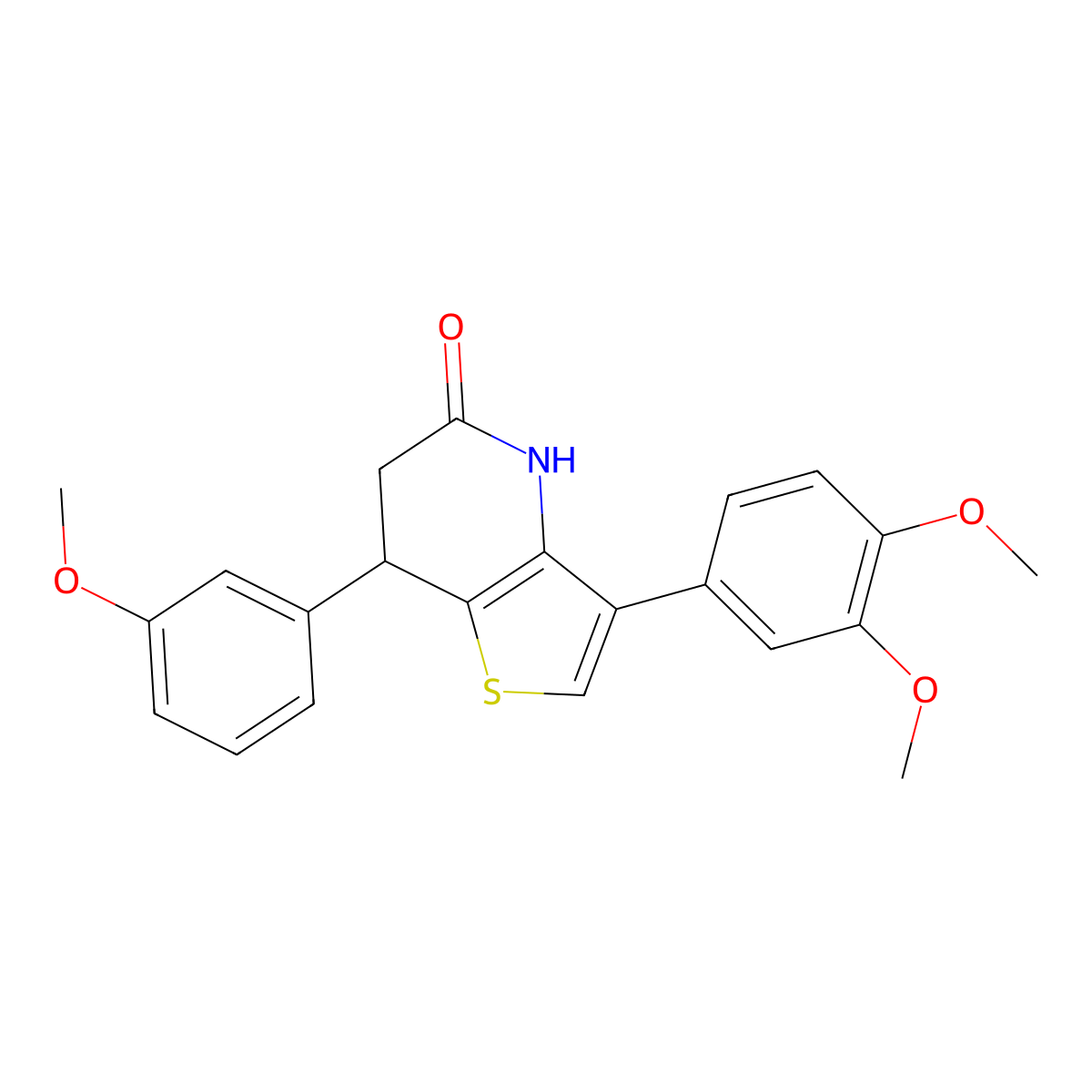 3-(3,4-Dimethoxyphenyl)-6,7-dihydro-7-(3-methoxyphenyl)thieno[3,2-b]pyridin-5(4H)-one molecular structure, CAS 1011407-43-4