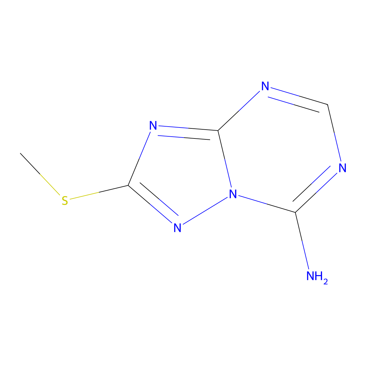 2-(Methylthio)[1,2,4]triazolo[1,5-A][1,3,5]triazin-7-amine molecular structure, CAS 1011408-19-7