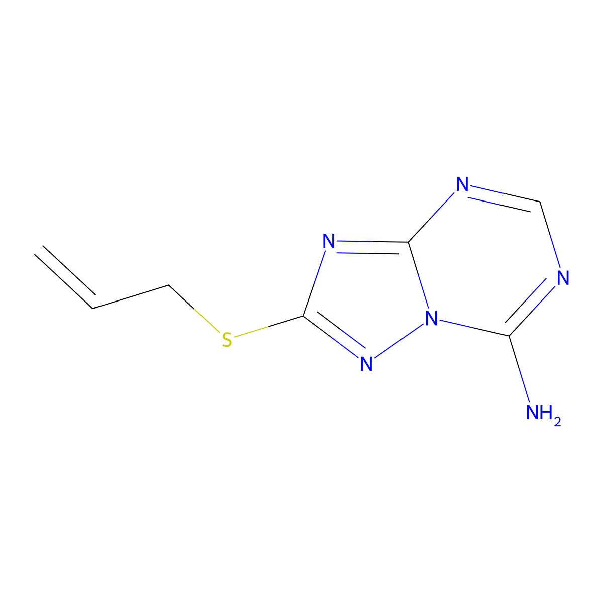 2-(2-Propen-1-ylthio)[1,2,4]triazolo[1,5-a][1,3,5]triazin-7-amine molecular structure, CAS 1011408-20-0