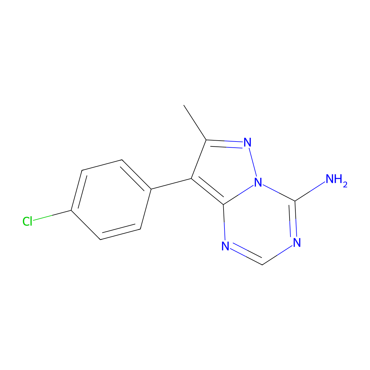 8-(4-Chlorophenyl)-7-methylpyrazolo[1,5-a]1,3,5-triazine-4-ylamine molecular structure, CAS 1011408-22-2