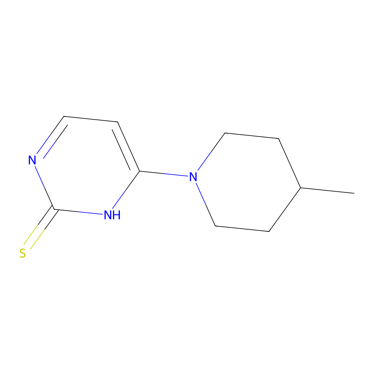 4-(4-Methylpiperidin-1-yl)pyrimidine-2-thiol molecular structure, CAS 1011408-60-8