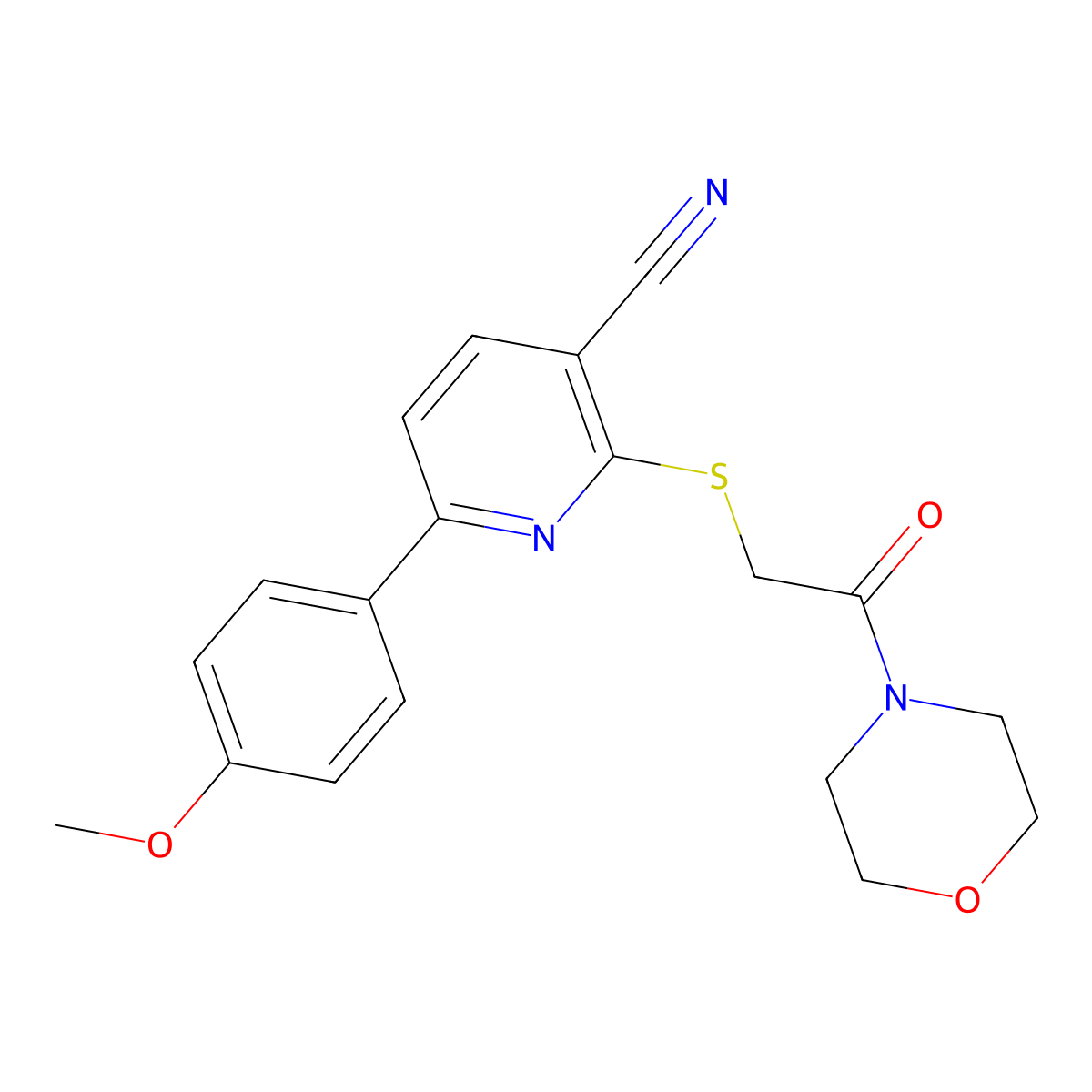 6-(4-Methoxyphenyl)-2-{[2-(morpholin-4-yl)-2-oxoethyl]sulfanyl}pyridine-3-carbonitrile molecular structure, CAS 1011408-78-8