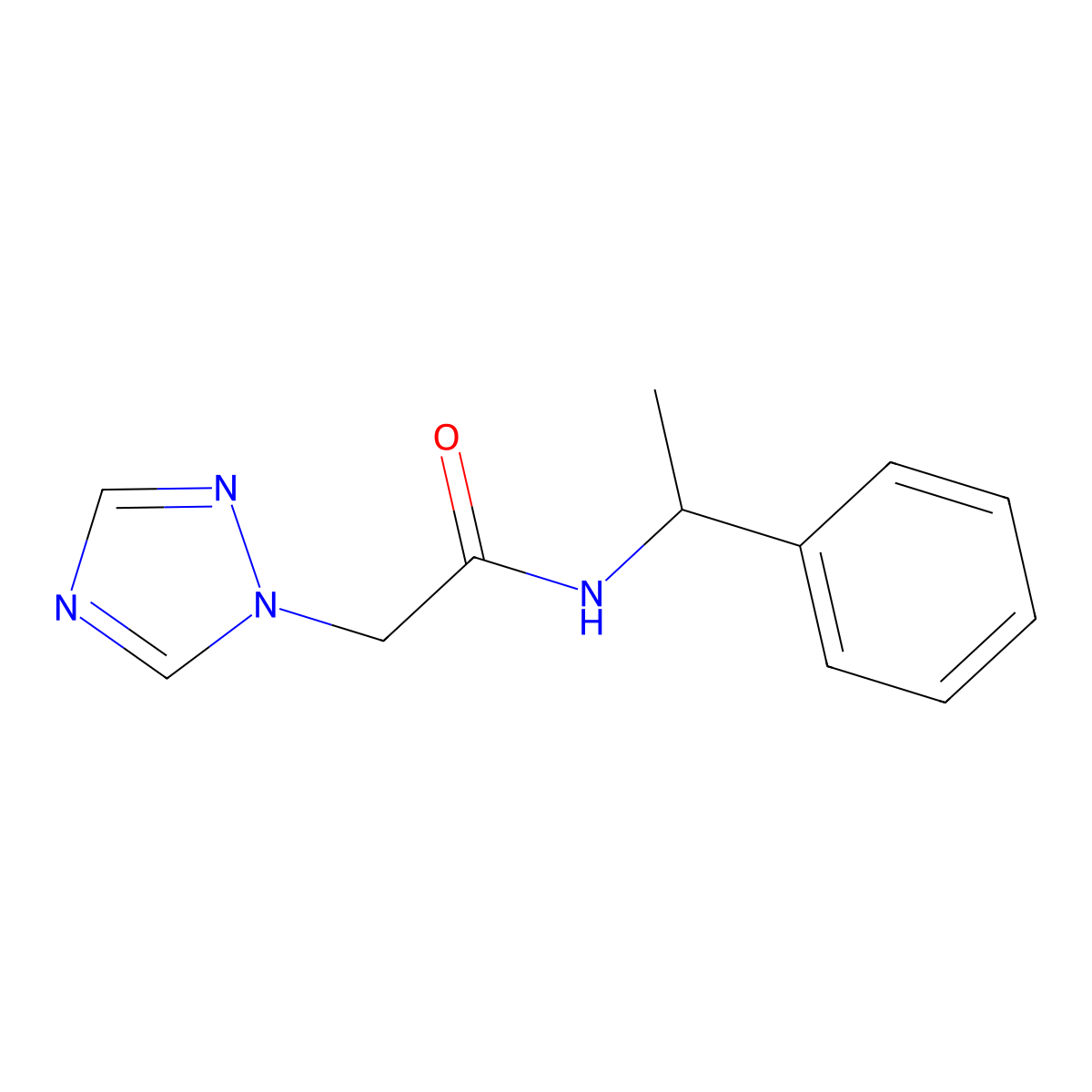 N-(1-phenylethyl)-2-(1H-1,2,4-triazol-1-yl)acetamide molecular structure, CAS 1011409-17-8