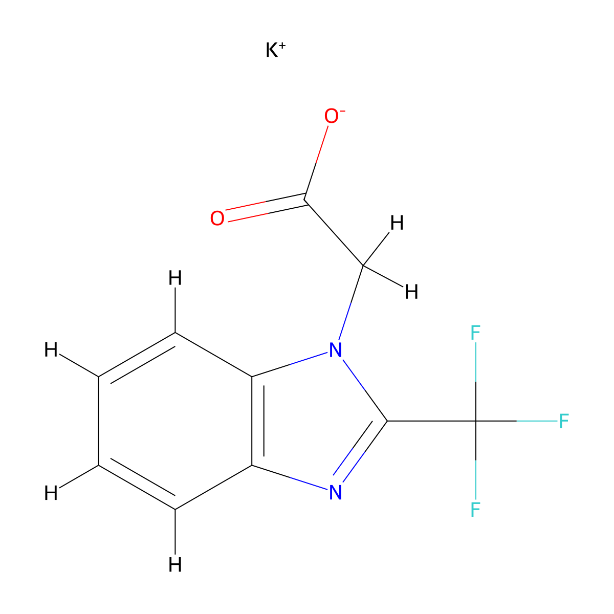 potassium 2-[2-(trifluoromethyl)-1H-1,3-benzodiazol-1-yl]acetate molecular structure, CAS 1011414-21-3