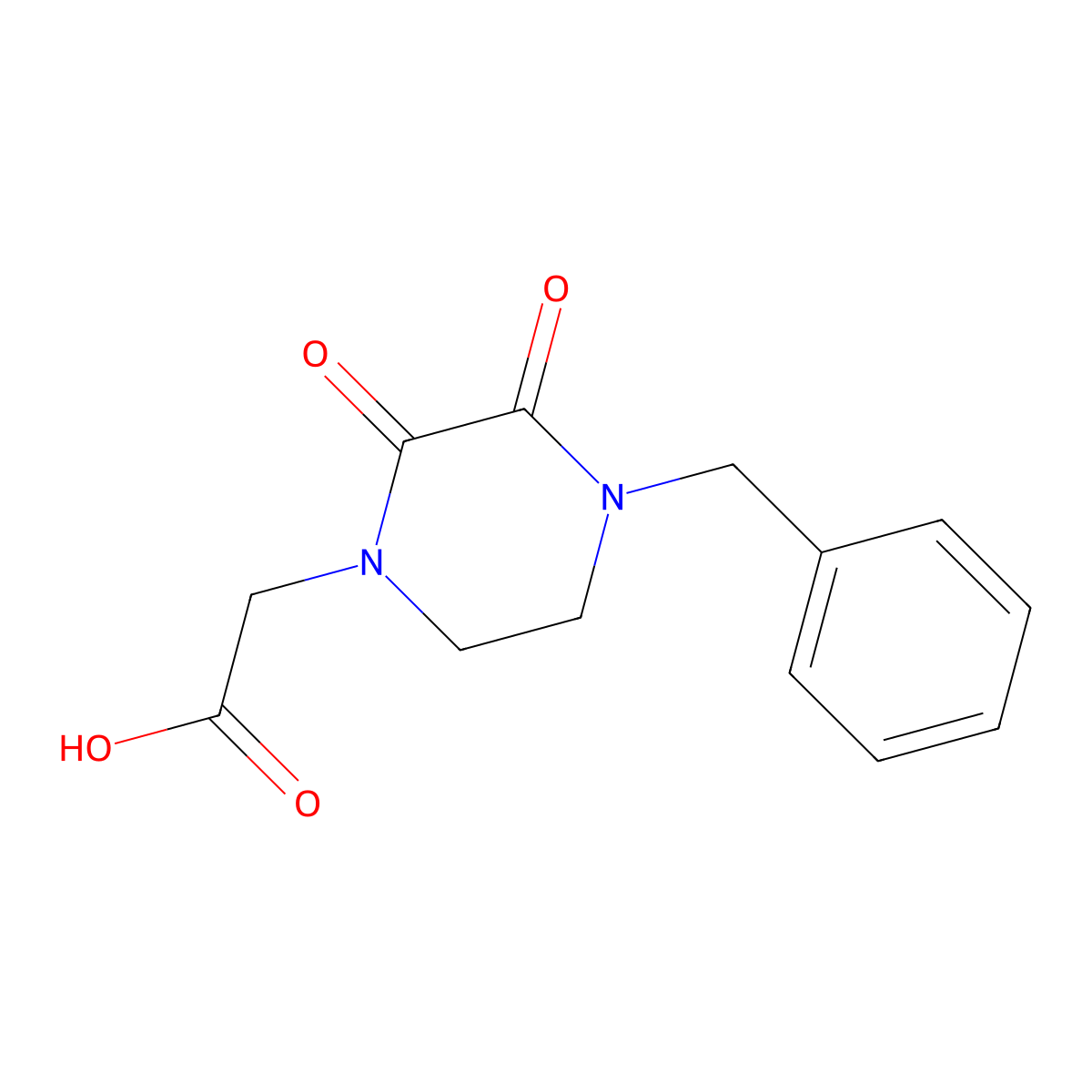 2-(4-Benzyl-2,3-dioxopiperazin-1-yl)acetic acid molecular structure, CAS 1011416-15-1