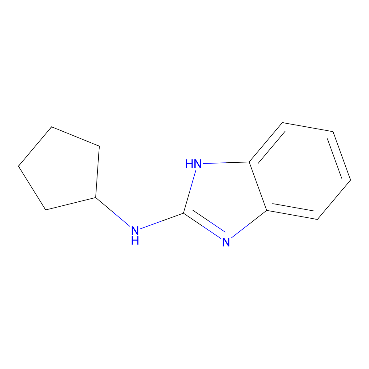 N-cyclopentyl-1H-benzimidazol-2-amine molecular structure, CAS 1011416-52-6