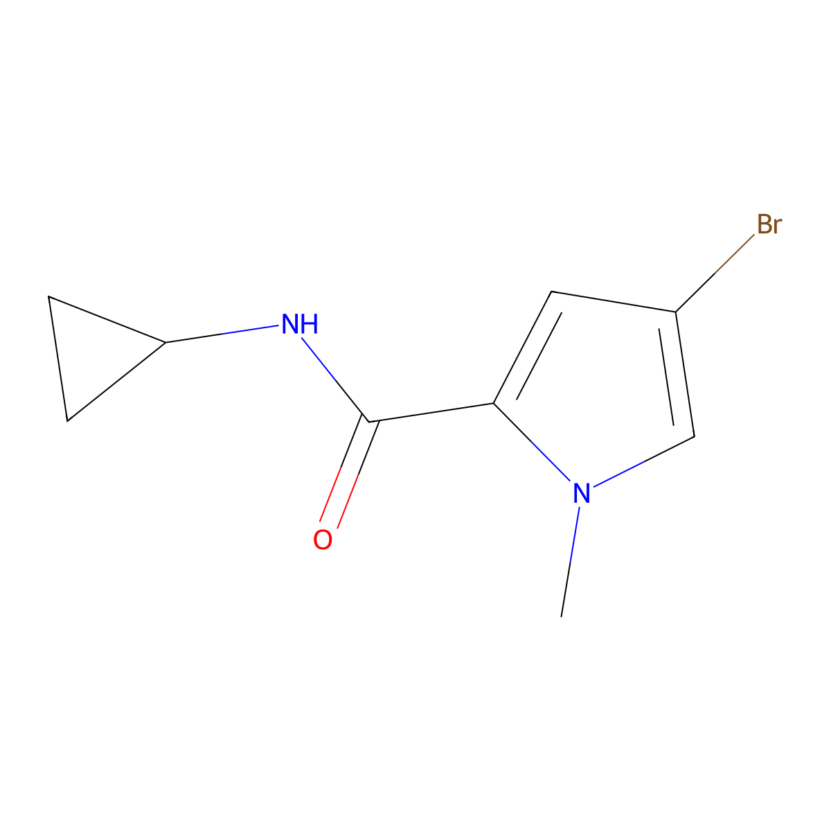 4-bromo-N-cyclopropyl-1-methyl-1H-pyrrole-2-carboxamide molecular structure, CAS 1011427-66-9