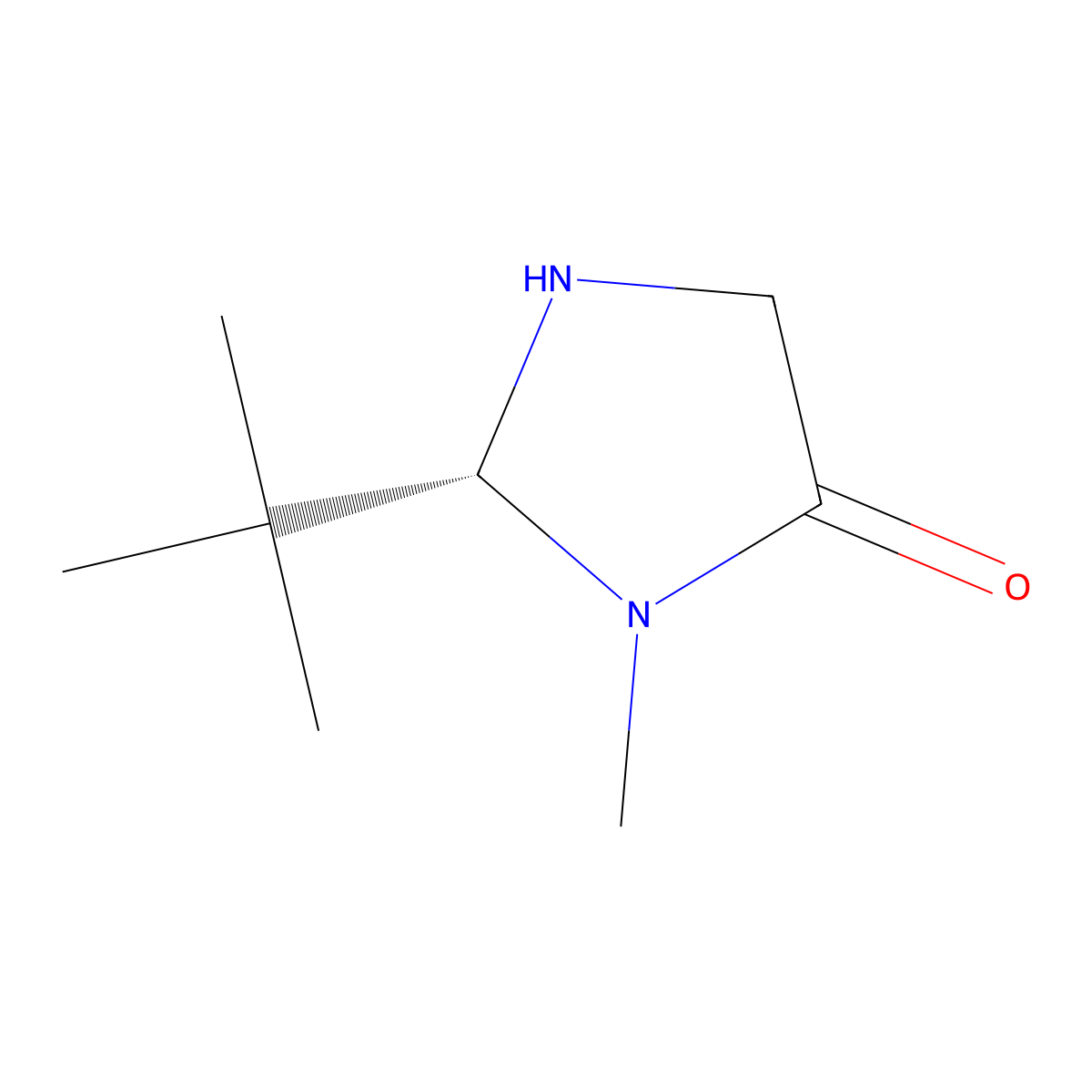 (R)-2-tert-butyl-3-methylimidazolidin-4-one molecular structure, CAS 101143-56-0
