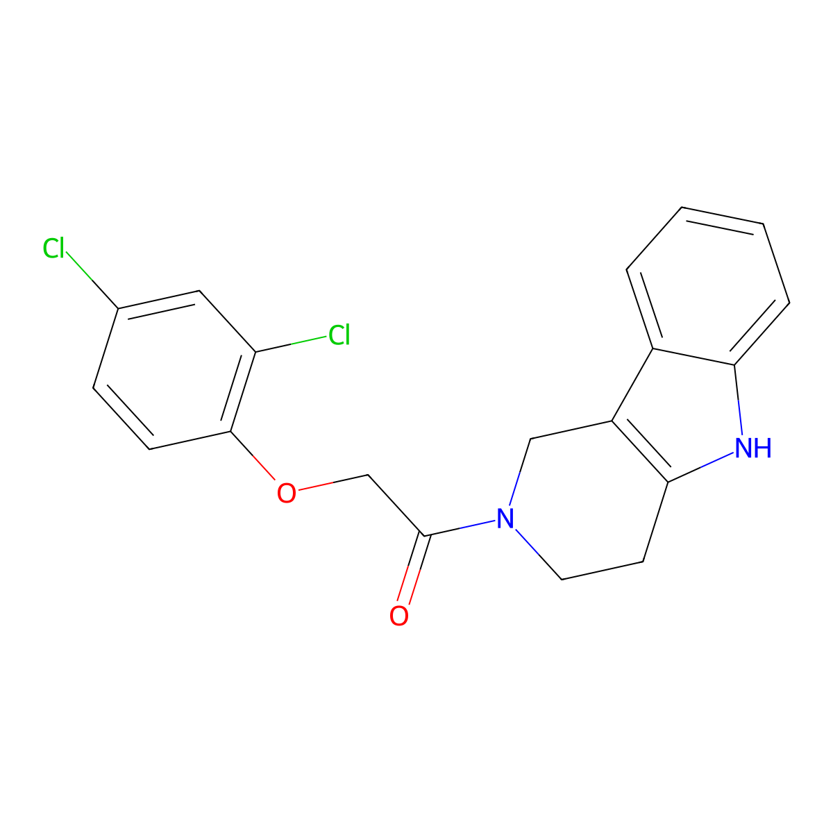2-[(2,4-dichlorophenoxy)acetyl]-2,3,4,5-tetrahydro-1H-pyrido[4,3-b]indole molecular structure, CAS 1011430-06-0