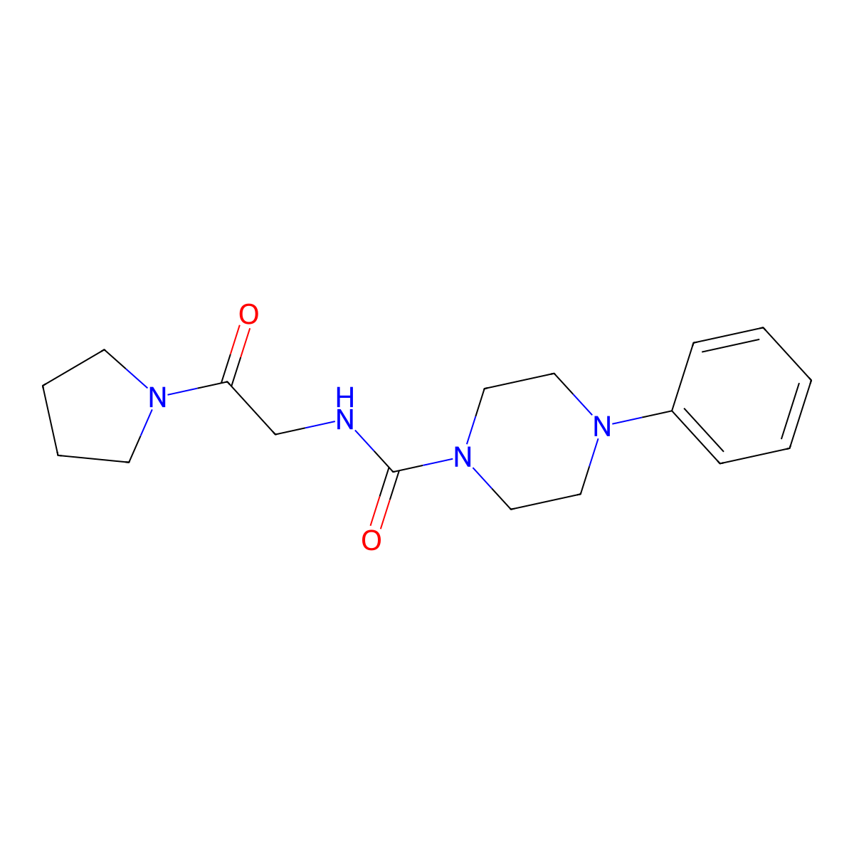 N-[2-oxo-2-(pyrrolidin-1-yl)ethyl]-4-phenylpiperazine-1-carboxamide molecular structure, CAS 1011436-30-8