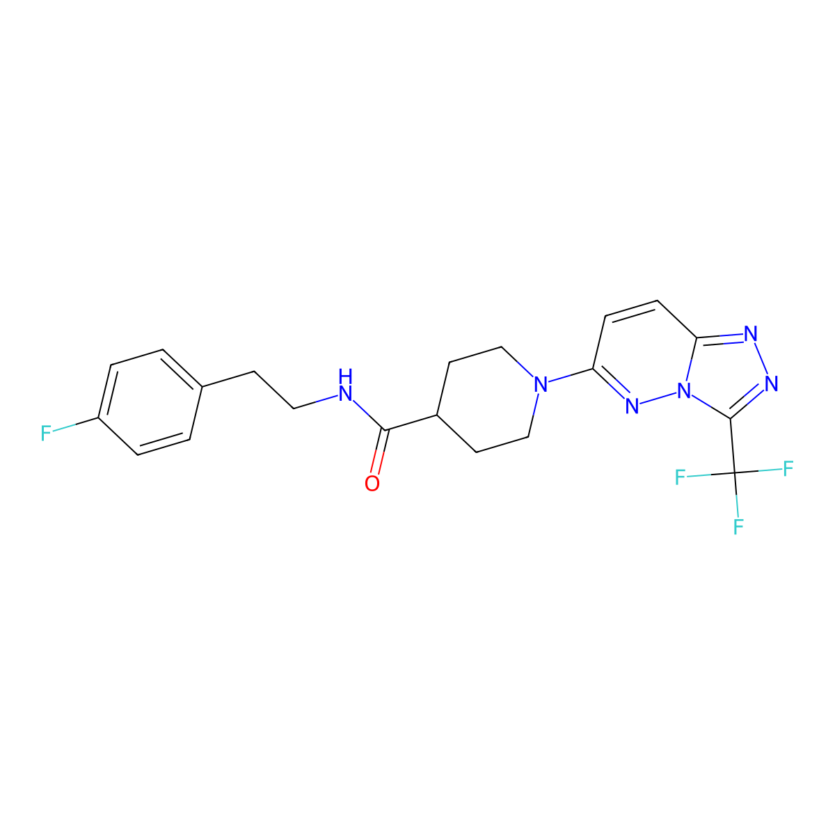 N-[2-(4-fluorophenyl)ethyl]-1-[3-(trifluoromethyl)[1,2,4]triazolo[4,3-b]pyridazin-6-yl]piperidine-4-carboxamide molecular structure, CAS 1011455-32-5