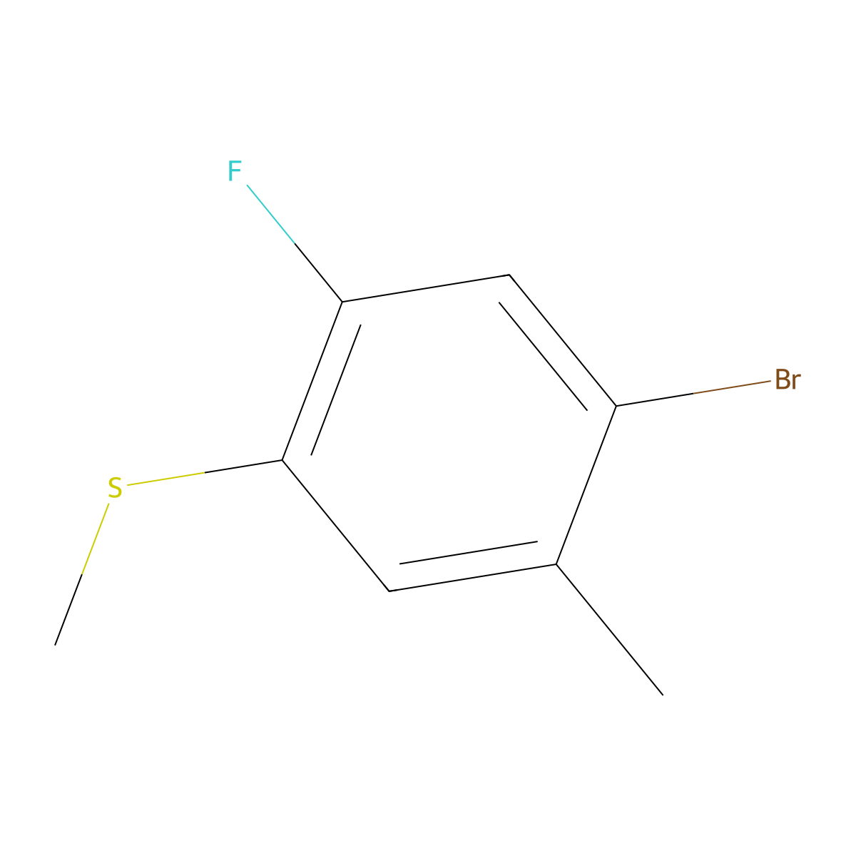 (4-Bromo-2-fluoro-5-methylphenyl)(methyl)sulfane molecular structure, CAS 1011460-51-7