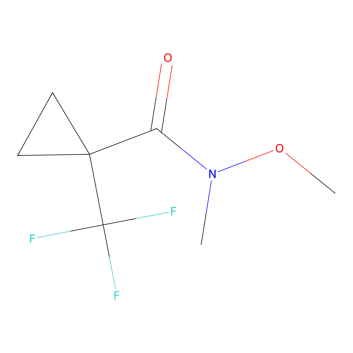 N-methoxy-N-methyl-1-(trifluoromethyl)cyclopropane-1-carboxamide molecular structure, CAS 1011460-56-2