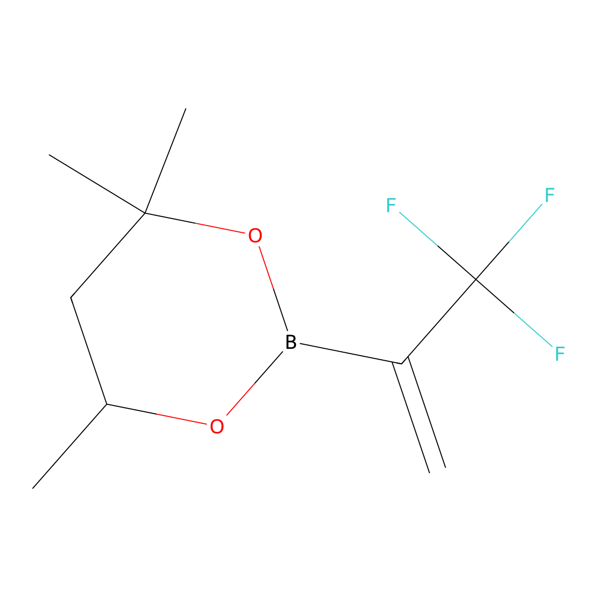 4,4,6-Trimethyl-2-(3,3,3-trifluoroprop-1-en-2-yl)-1,3,2-dioxaborinane molecular structure, CAS 1011460-68-6