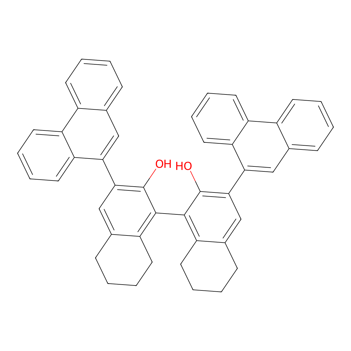 (R)-5,5',6,6',7,7',8,8'-Octahydro-3,3'-di-9-phenanthrenyl-[1,1'-binaphthalene]-2,2'-diol molecular structure, CAS 1011465-22-7