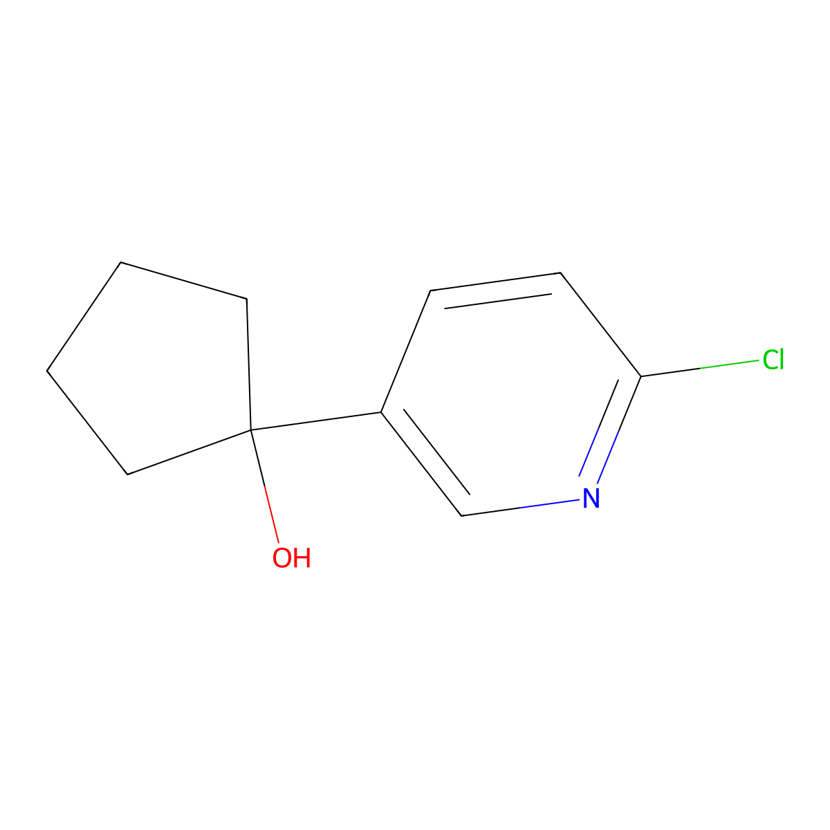 1-(6-Chloro-pyridin-3-yl)cyclopentanol molecular structure, CAS 1011473-96-3