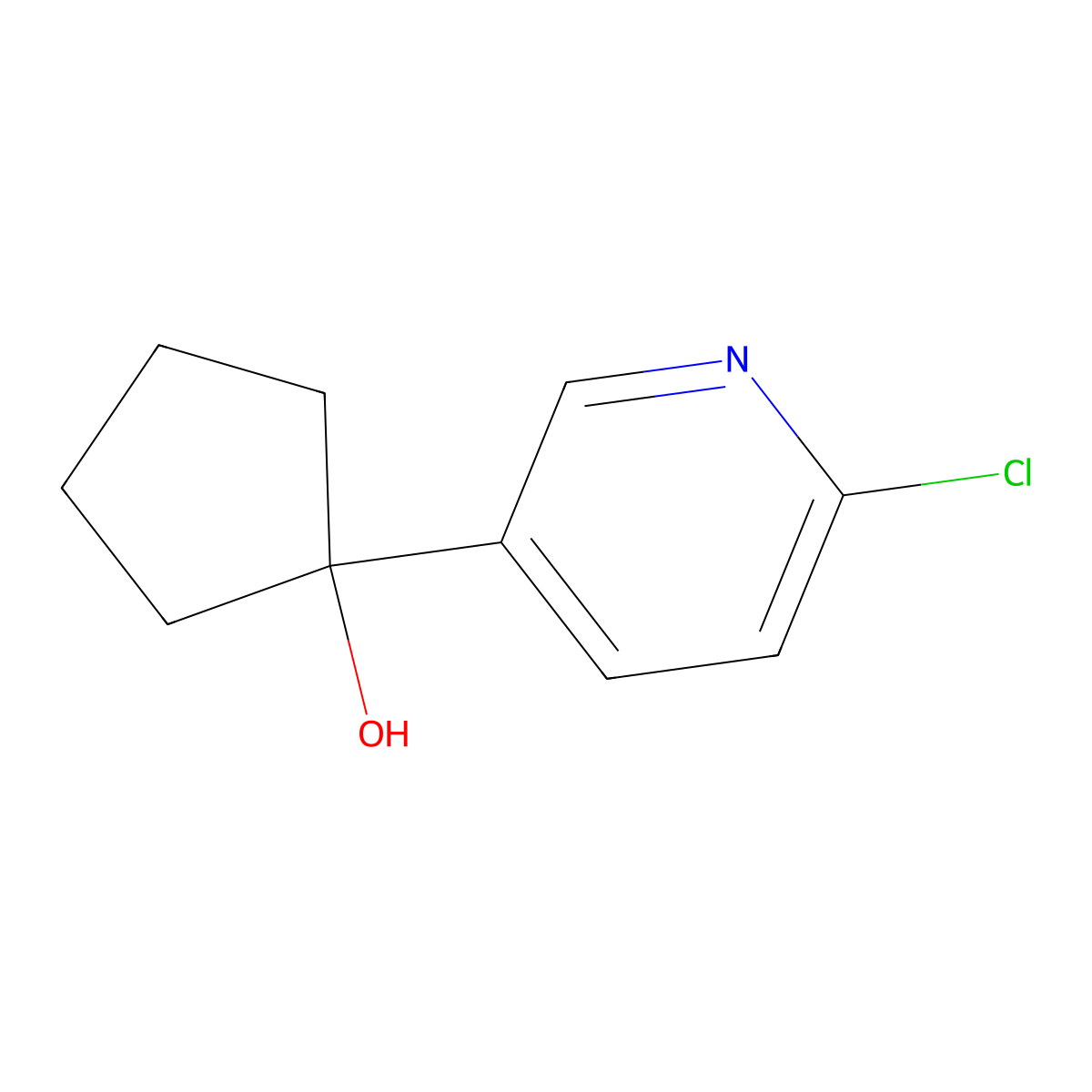 1-(6-Chloro-pyridin-3-yl)cyclopentanol molecular structure, CAS 1011473-96-3