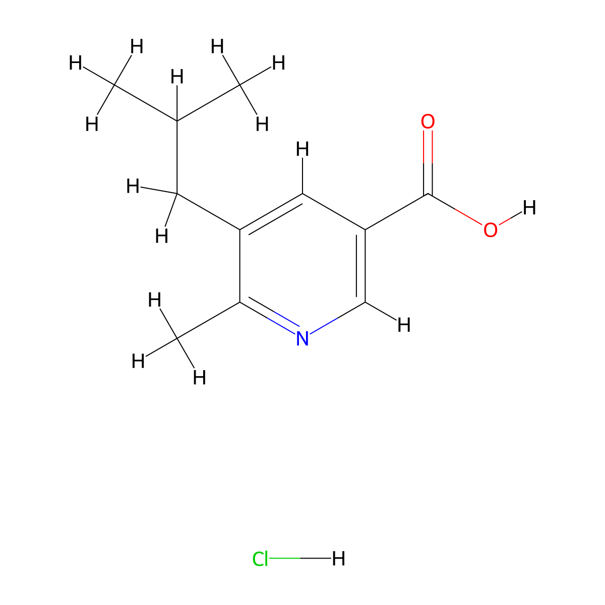 5-Isobutyl-6-methylnicotinic acid hydrochloride molecular structure, CAS 1011476-26-8