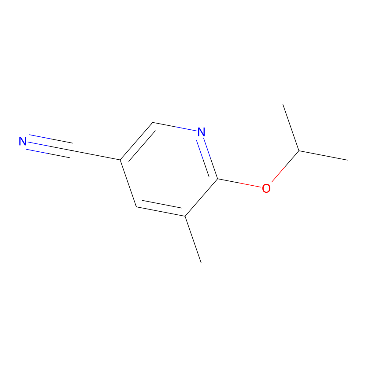 5-Methyl-6-propan-2-yloxypyridine-3-carbonitrile molecular structure, CAS 1011476-70-2