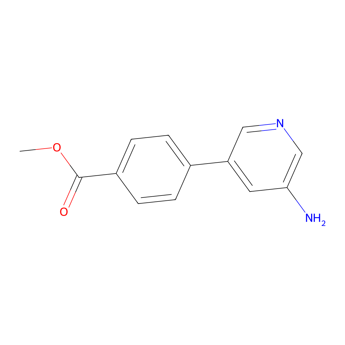 Methyl 4-(5-aminopyridin-3-yl)benzoate molecular structure, CAS 1011479-08-5