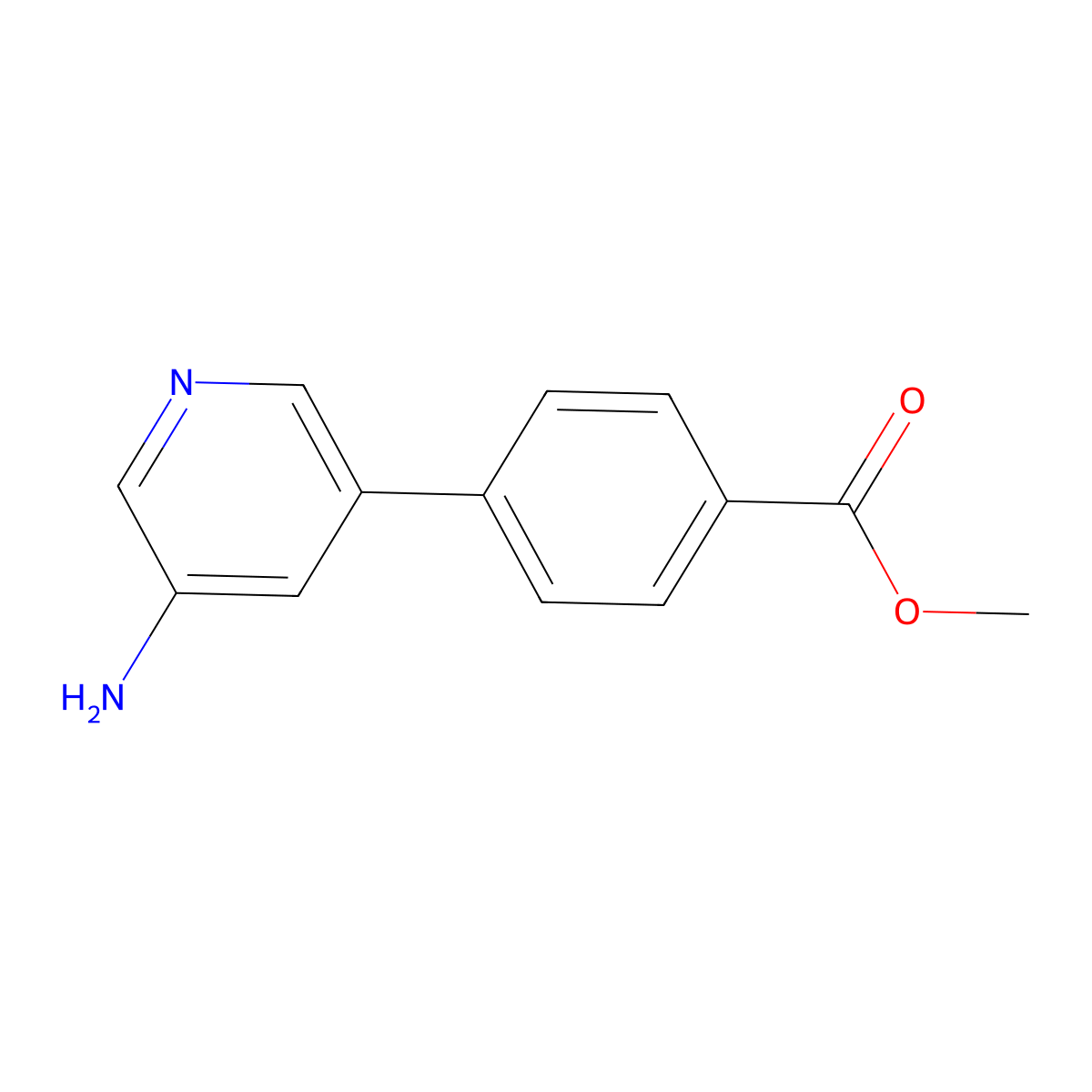 Methyl 4-(5-aminopyridin-3-yl)benzoate molecular structure, CAS 1011479-08-5
