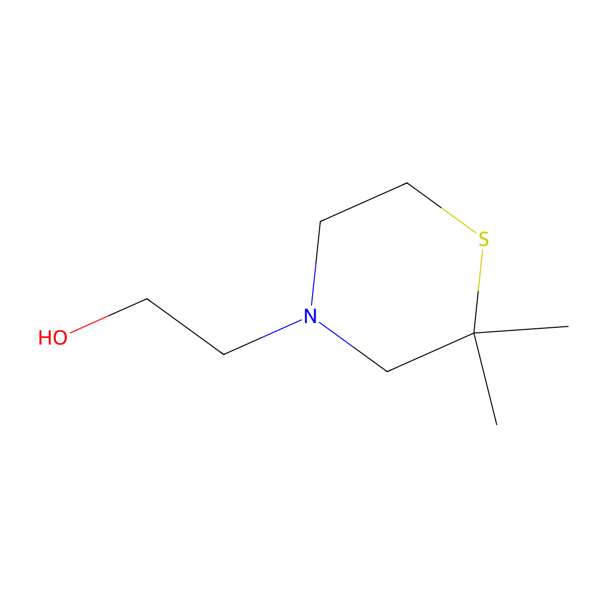 2-(2,2-Dimethylthiomorpholin-4-yl)ethan-1-ol molecular structure, CAS 1011487-00-5