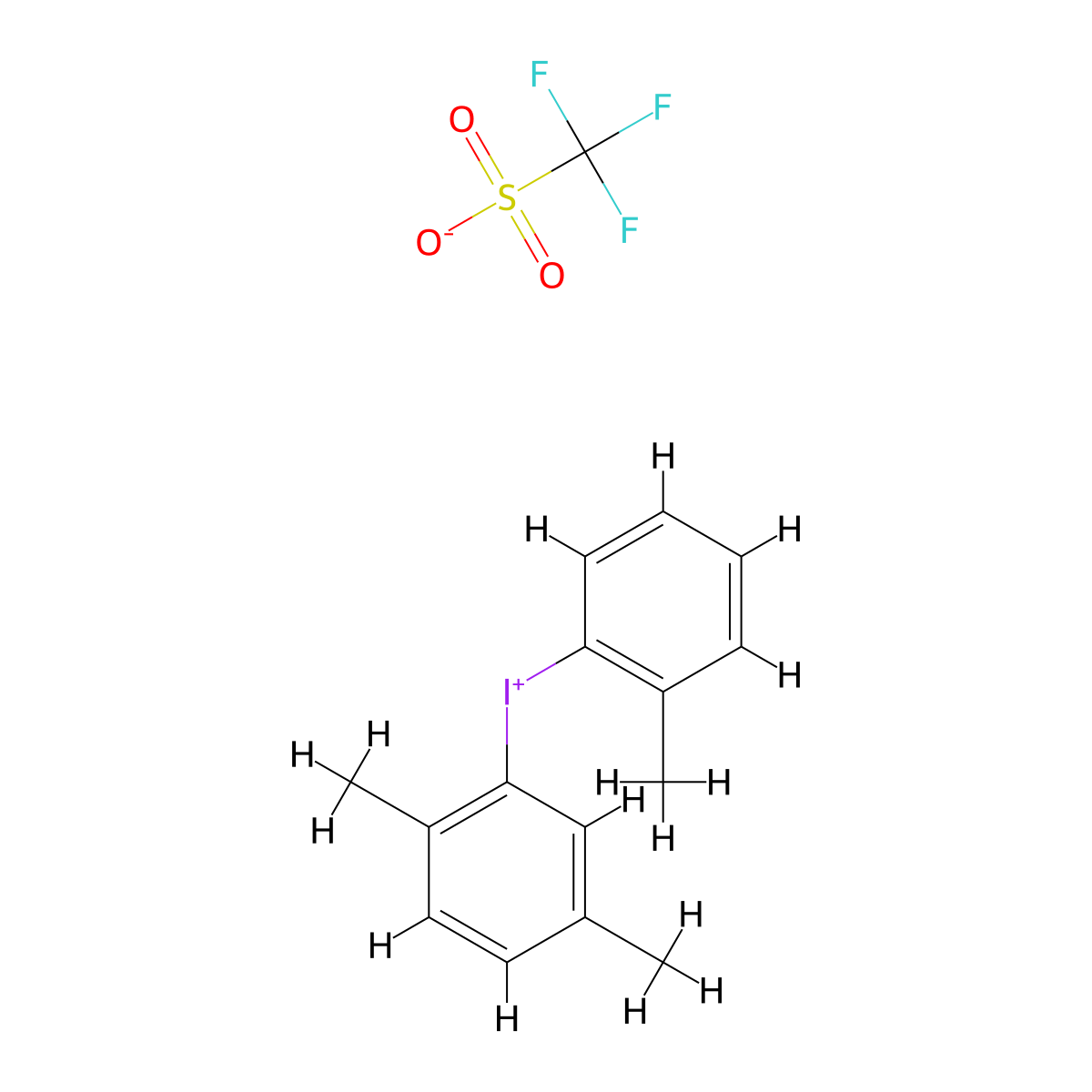 (2,5-Dimethylphenyl)(phenyl)iodonium triflate molecular structure, CAS 1011502-06-9