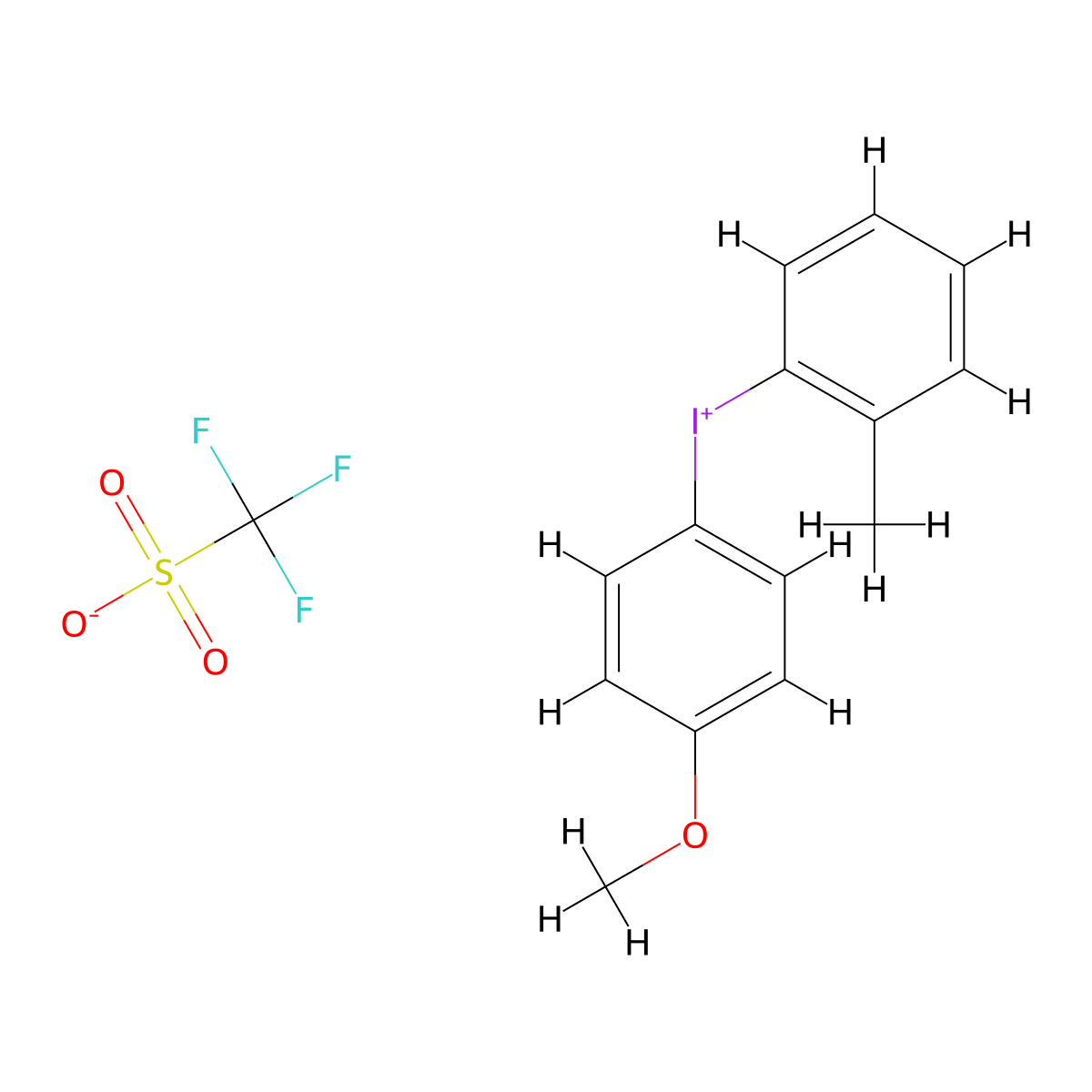 (2-Methylphenyl)(4-methoxyphenyl)iodonium triflate molecular structure, CAS 1011502-12-7