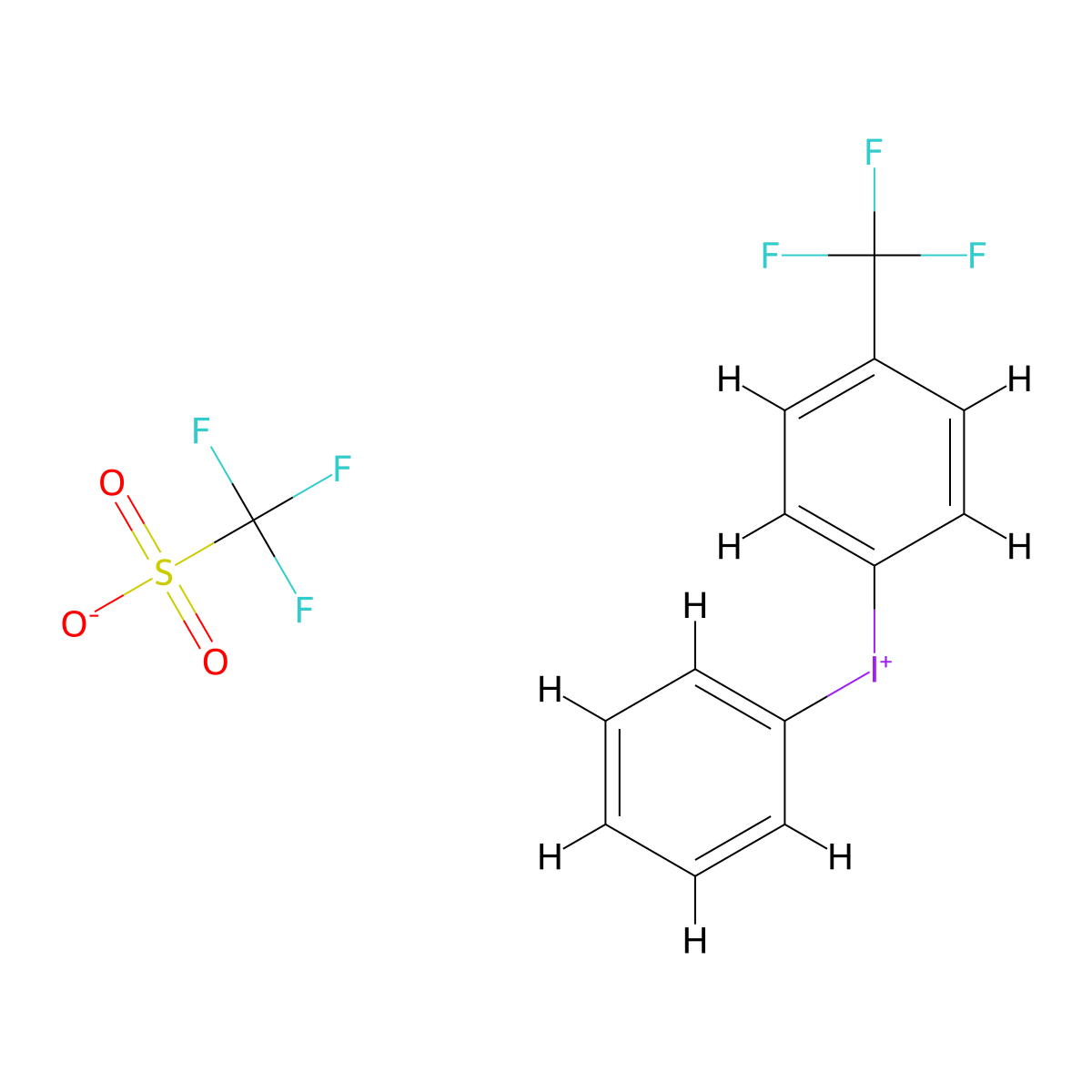 (4-Trifluoromethylphenyl)(phenyl)iodonium triflate molecular structure, CAS 1011502-15-0
