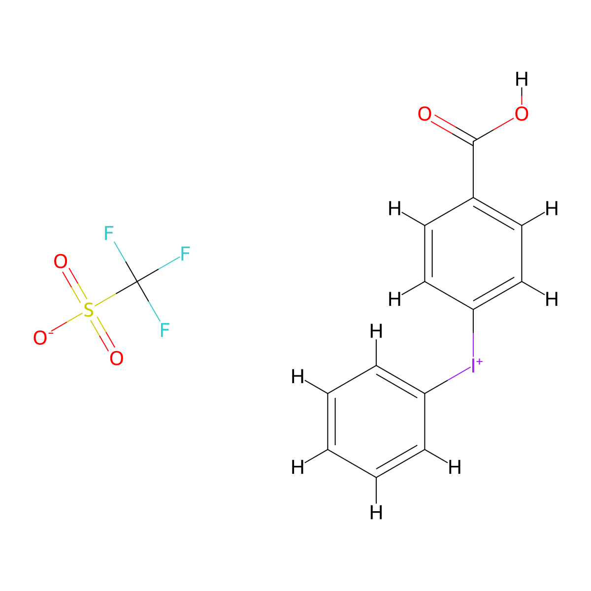 (4-Carboxyphenyl)(phenyl)iodonium triflate molecular structure, CAS 1011502-18-3