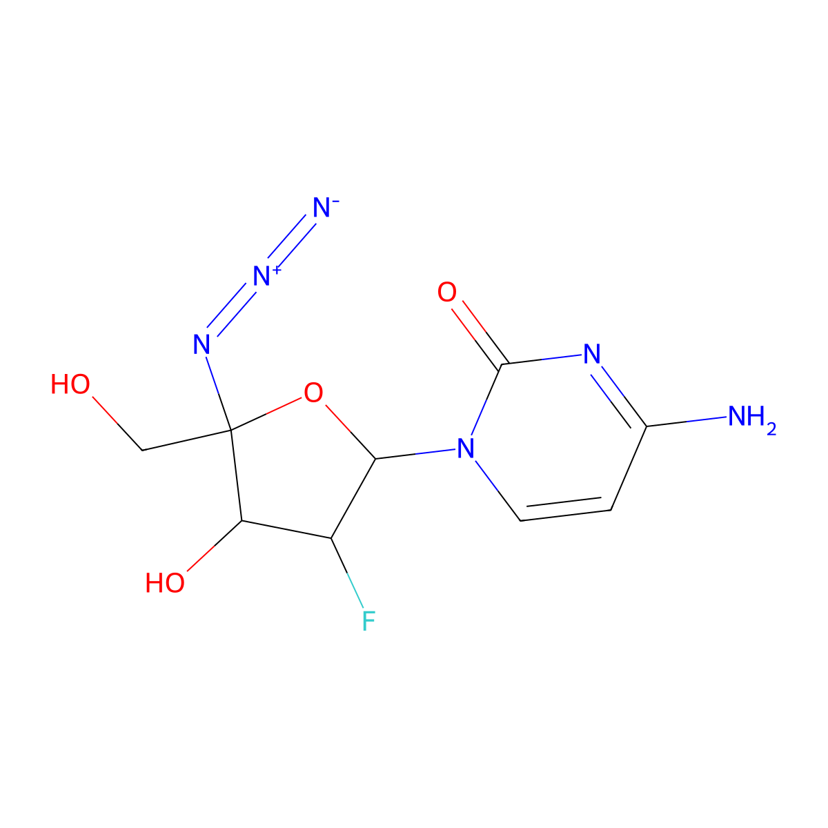Azvudine molecular structure, CAS 1011529-10-4
