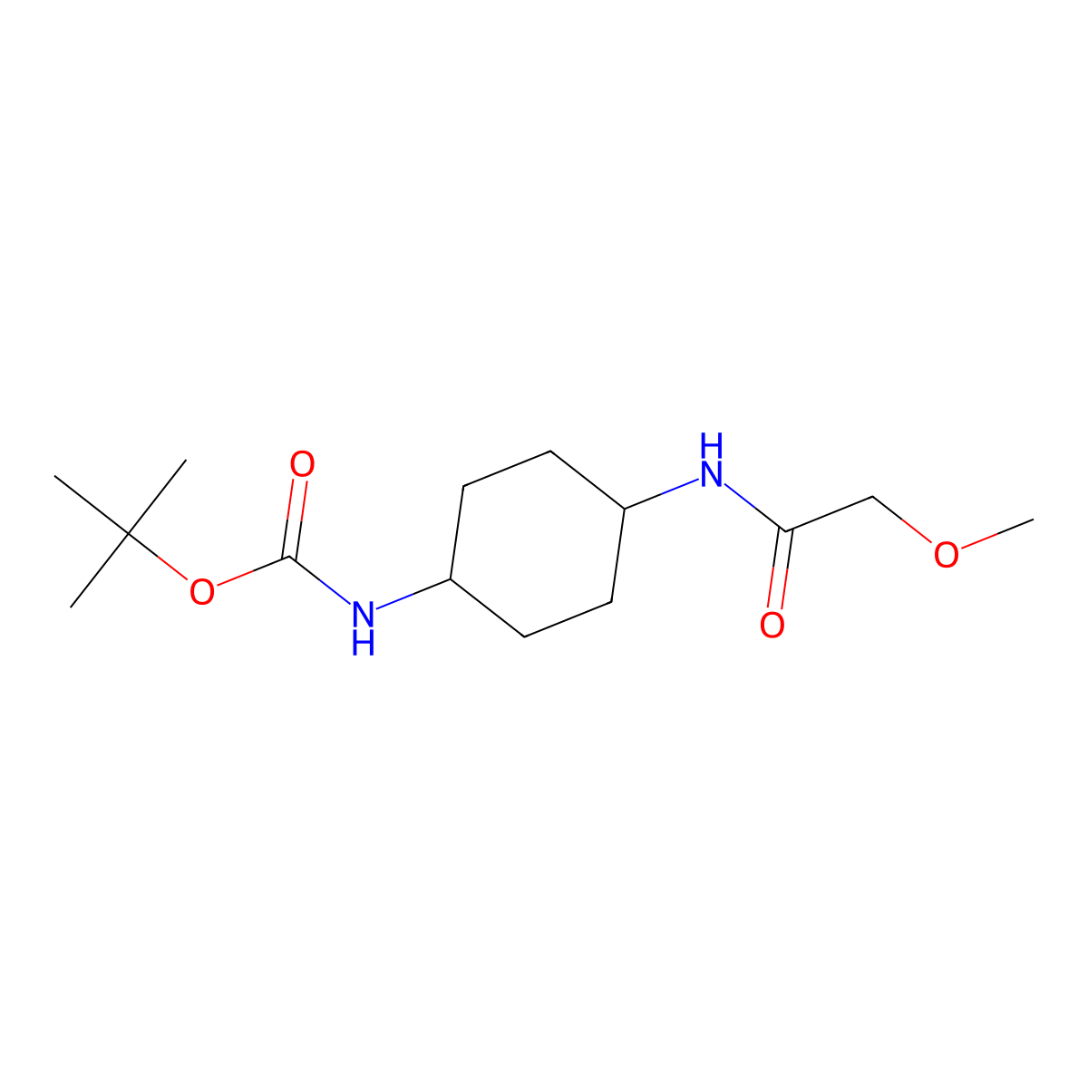 tert-Butyl (1R*,4R*)-4-(2-methoxyacetamido)cyclohexylcarbamate molecular structure, CAS 1011530-87-2