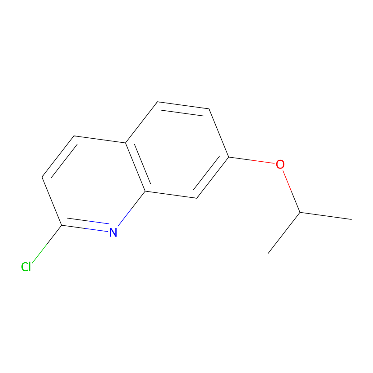 2-Chloro-7-(propan-2-yloxy)quinoline molecular structure, CAS 1011533-30-4