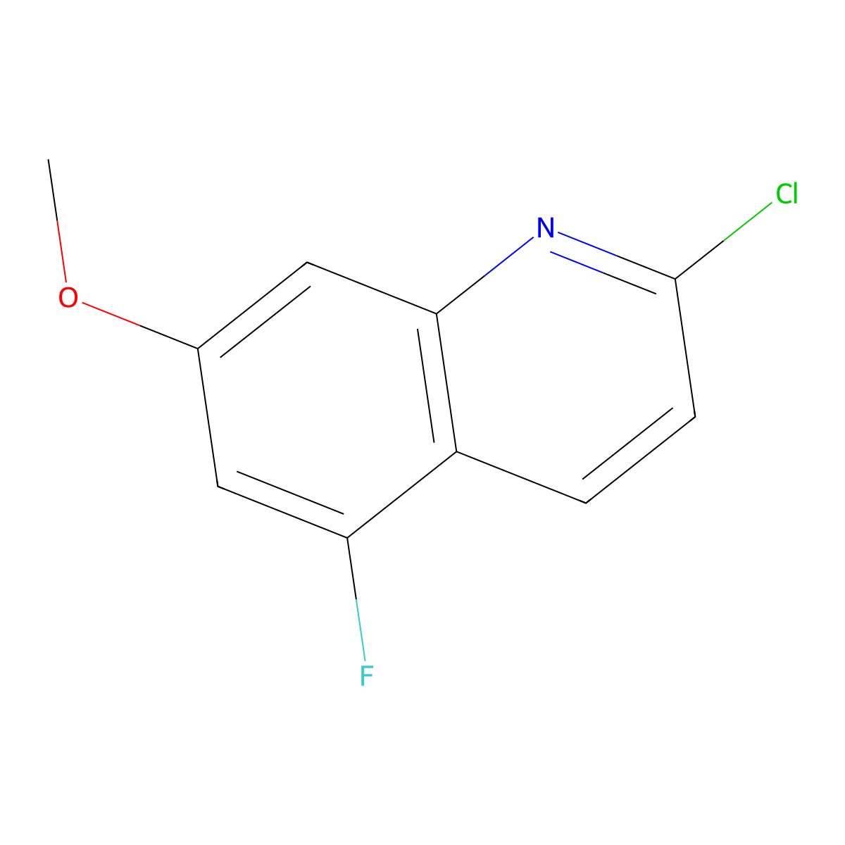 2-Chloro-5-fluoro-7-methoxyquinoline molecular structure, CAS 1011533-33-7
