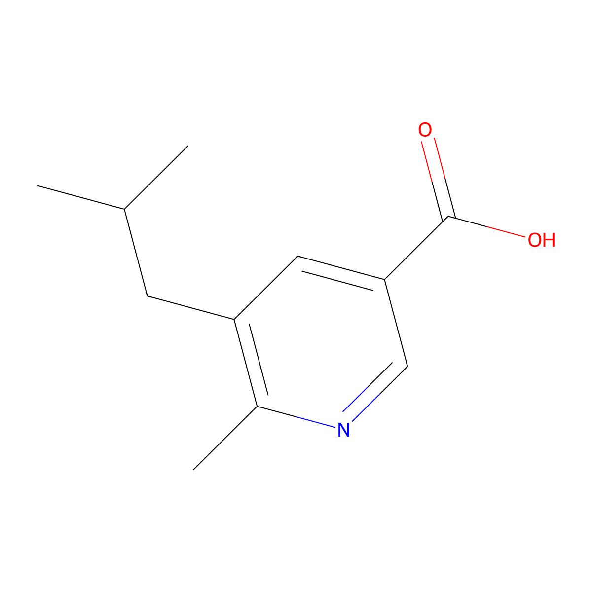 5-Isobutyl-6-methylnicotinic acid molecular structure, CAS 1011558-12-5
