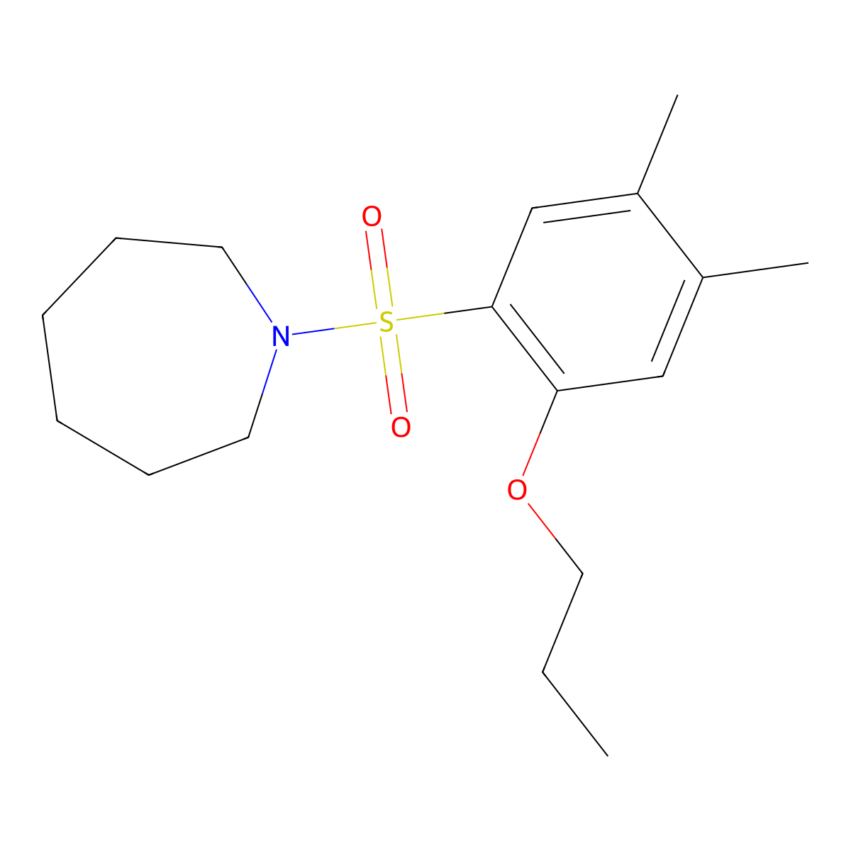 1-(4,5-Dimethyl-2-propoxybenzenesulfonyl)azepane molecular structure, CAS 1011567-20-6