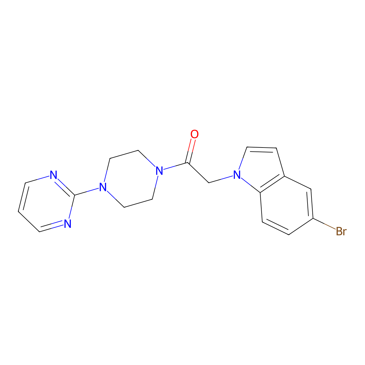 2-(5-bromo-1H-indol-1-yl)-1-[4-(pyrimidin-2-yl)piperazin-1-yl]ethanone molecular structure, CAS 1011599-70-4
