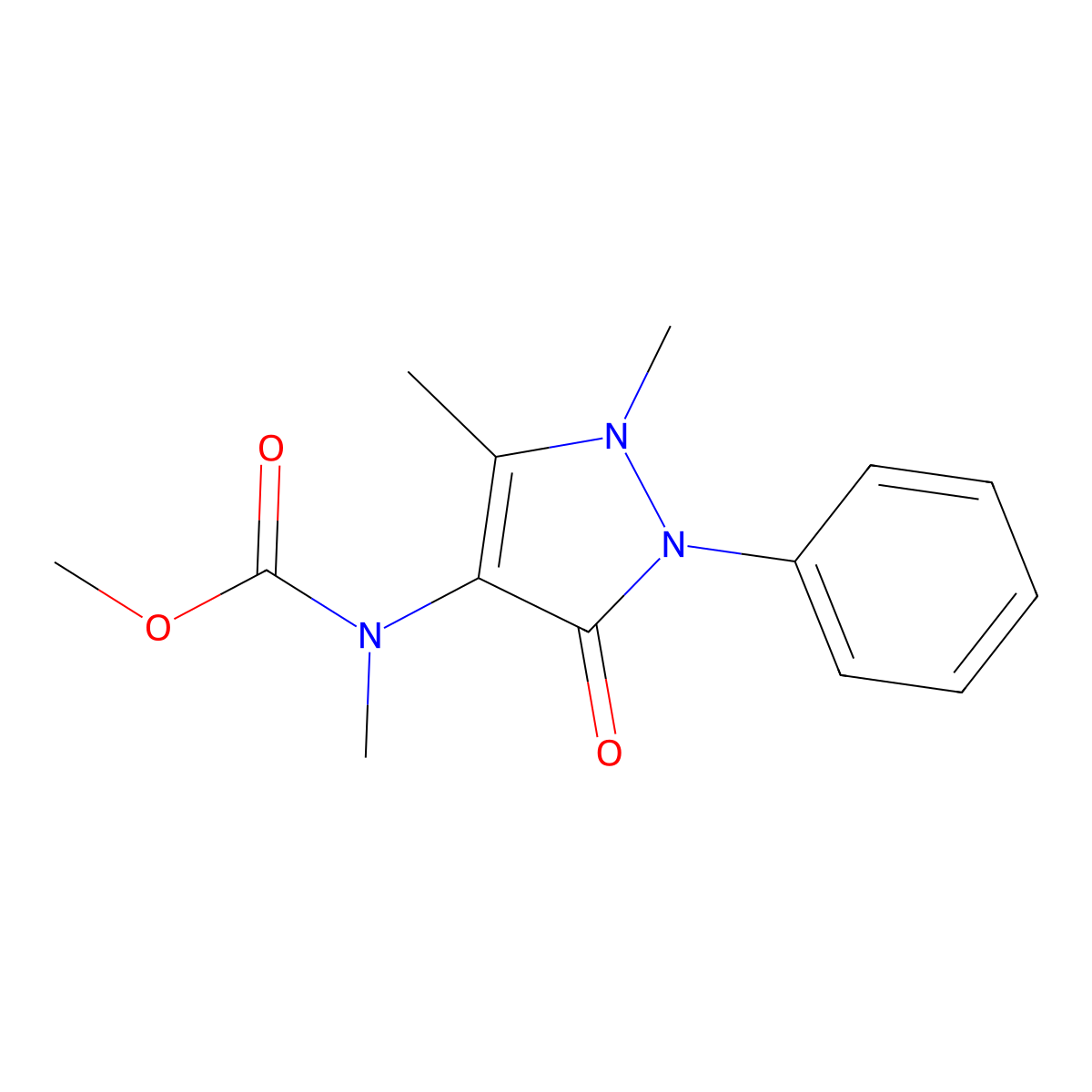 3-Pyrazoline-4-carbamic acid, 5-oxo-N,2,3-trimethyl-, methyl ester, hydrate molecular structure, CAS 10116-07-1