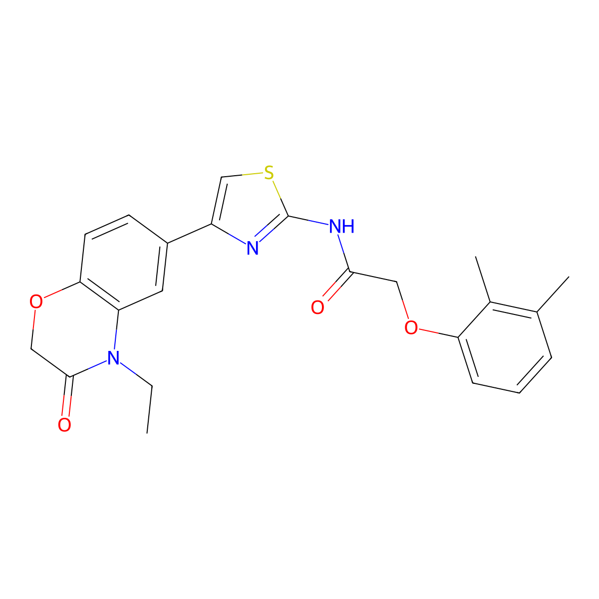 2-(2,3-dimethylphenoxy)-N-(4-(4-ethyl-3-oxo-3,4-dihydro-2H-benzo[b][1,4]oxazin-6-yl)thiazol-2-yl)acetamide molecular structure, CAS 1011603-47-6