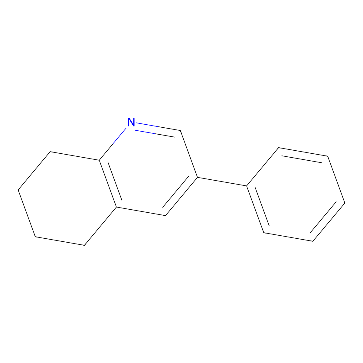Quinoline, 5,6,7,8-tetrahydro-3-phenyl- molecular structure, CAS 101161-83-5