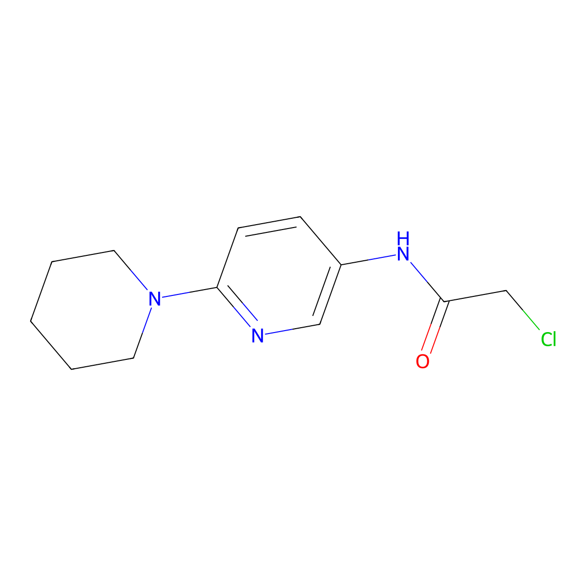 2-chloro-N-(6-(piperidin-1-yl)pyridin-3-yl)acetamide molecular structure, CAS 1011617-54-1