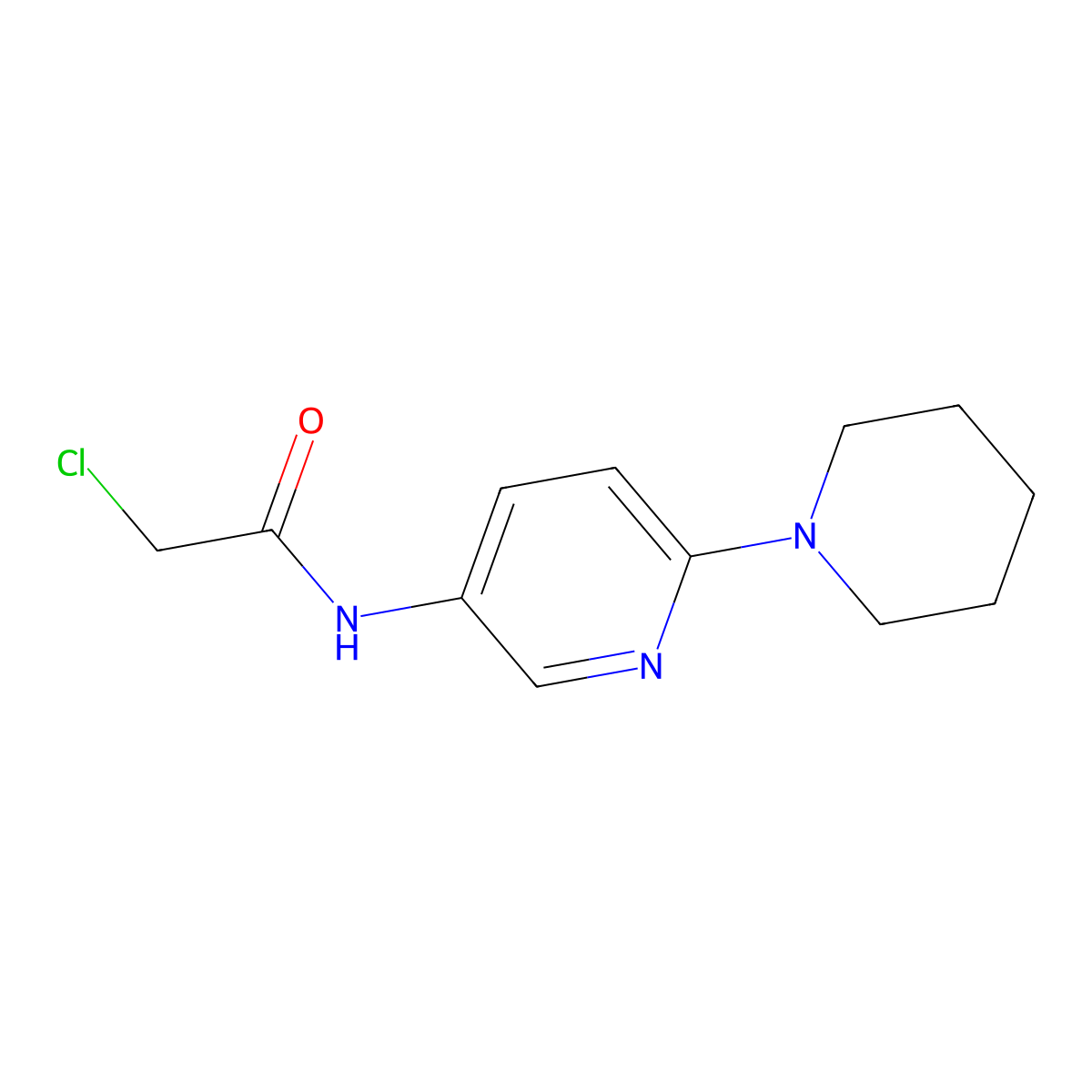2-chloro-N-(6-(piperidin-1-yl)pyridin-3-yl)acetamide molecular structure, CAS 1011617-54-1