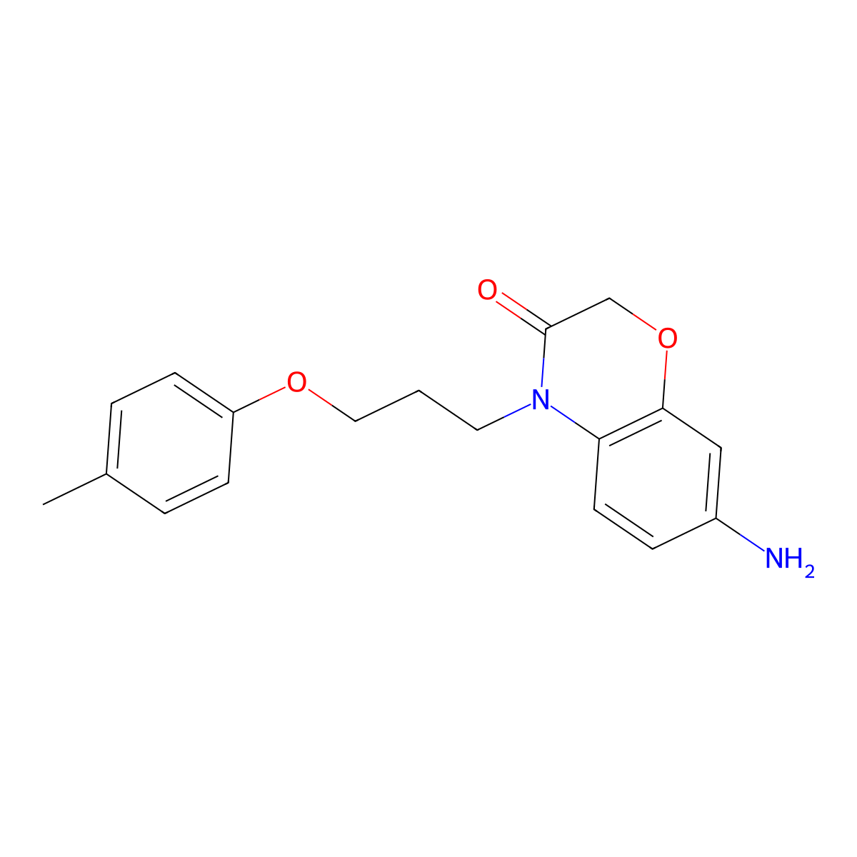 7-Amino-4-(3-(p-tolyloxy)propyl)-2H-benzo[b][1,4]oxazin-3(4H)-one molecular structure, CAS 1011618-54-4