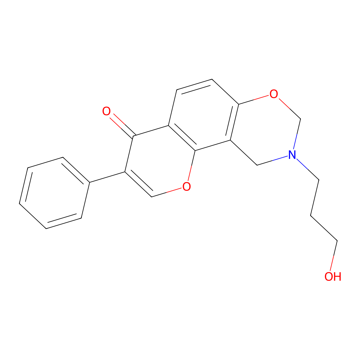 9-(3-Hydroxypropyl)-3-phenyl-8H,10H-chromeno[8,7-e][1,3]oxazin-4-one molecular structure, CAS 1011625-41-4