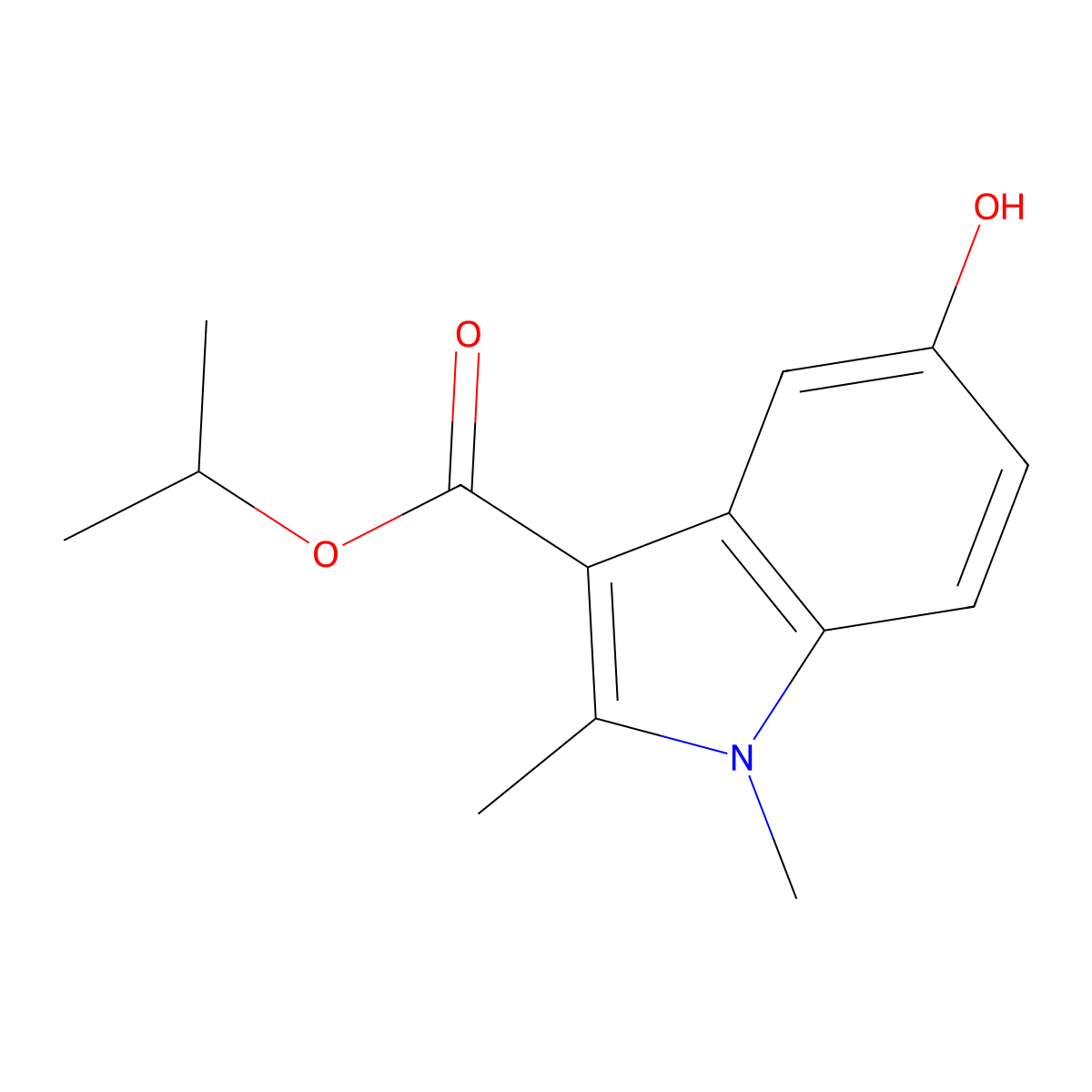 isopropyl 5-hydroxy-1,2-dimethyl-1H-indole-3-carboxylate molecular structure, CAS 1011625-45-8