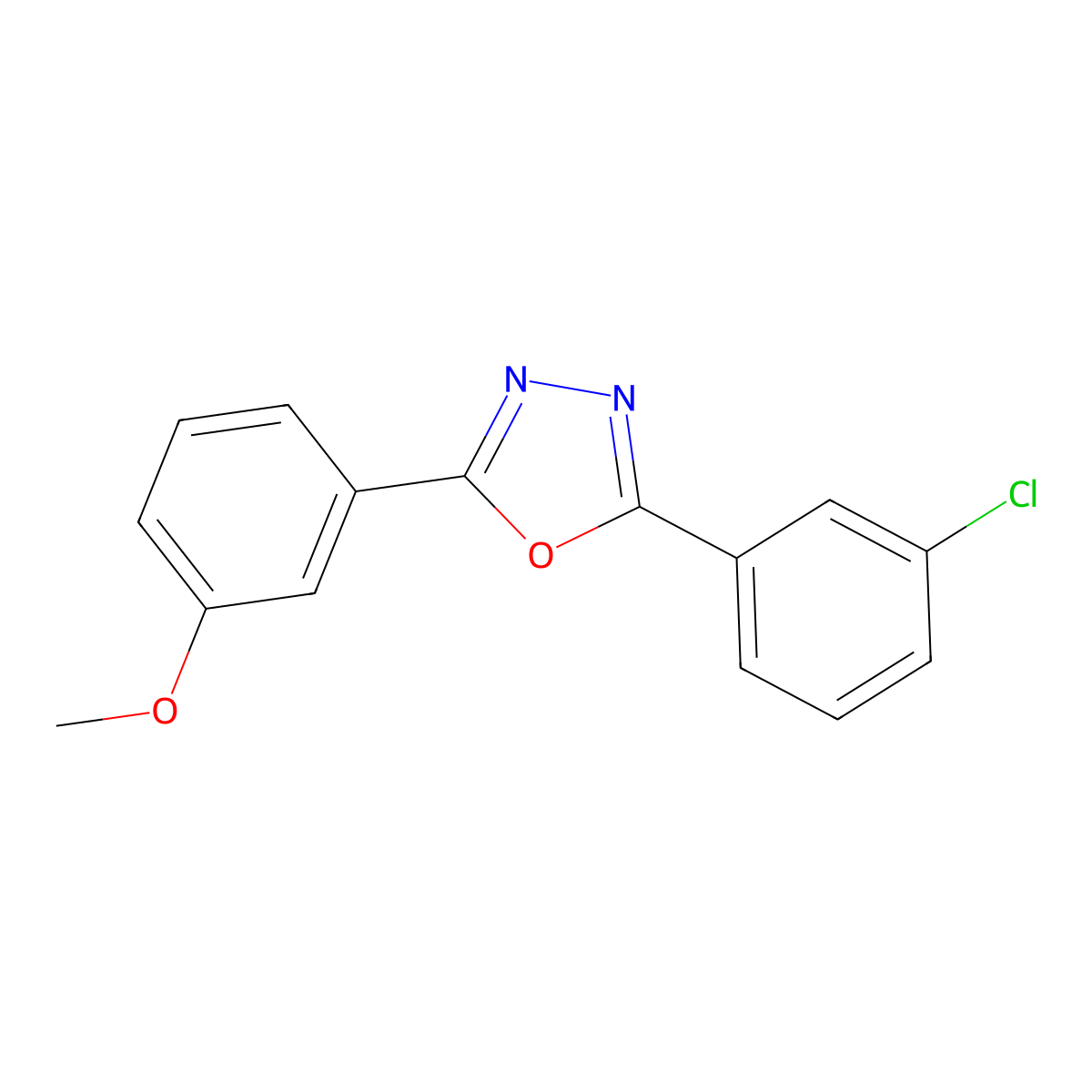 2-(3-Chlorophenyl)-5-(3-methoxyphenyl)-1,3,4-oxadiazole molecular structure, CAS 1011635-01-0