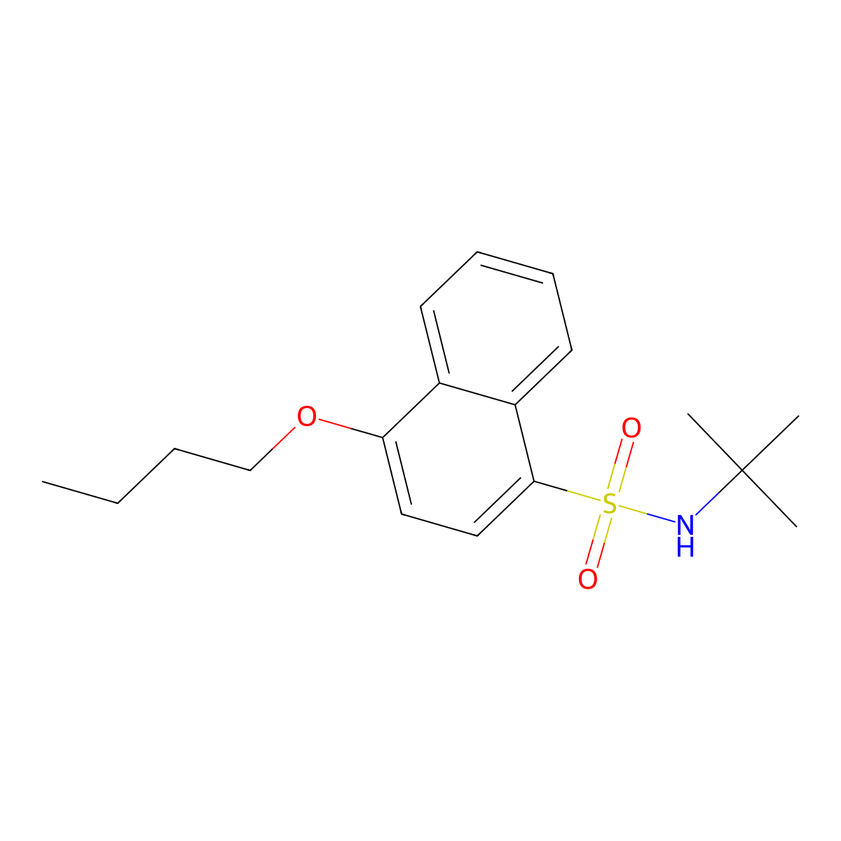 4-butoxy-N-tert-butylnaphthalene-1-sulfonamide molecular structure, CAS 1011635-26-9