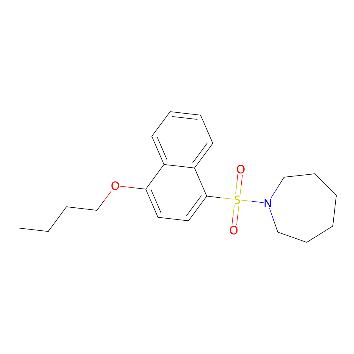 1-[(4-Butoxynaphthalen-1-yl)sulfonyl]azepane molecular structure, CAS 1011635-46-3