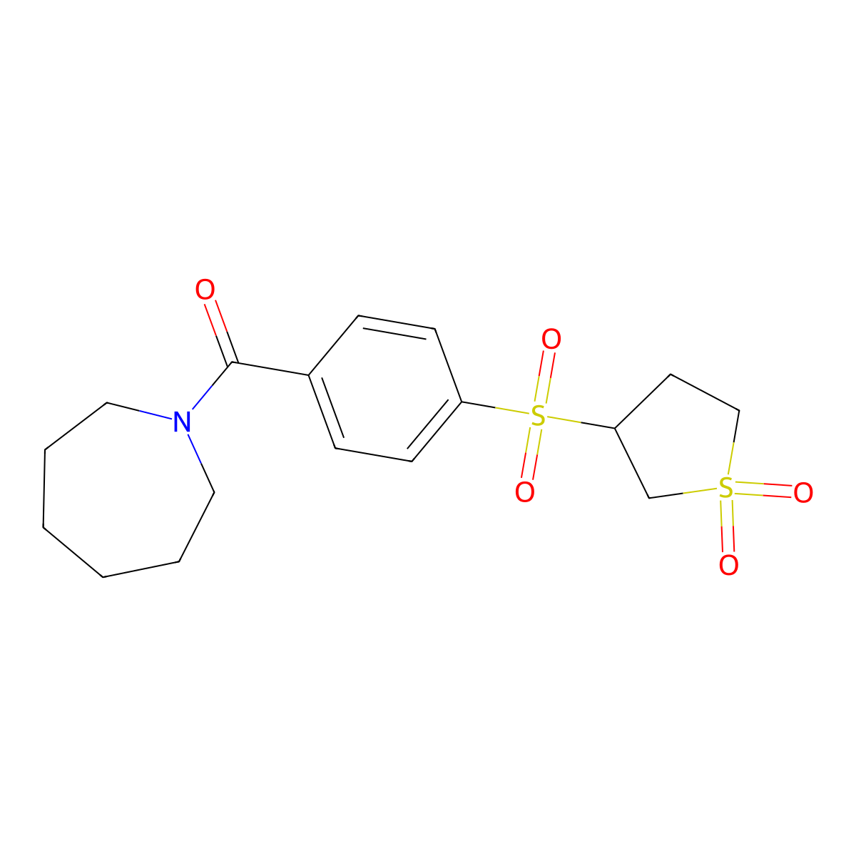 Azepan-1-yl{4-[(1,1-dioxidotetrahydrothiophen-3-yl)sulfonyl]phenyl}methanone molecular structure, CAS 1011665-32-9