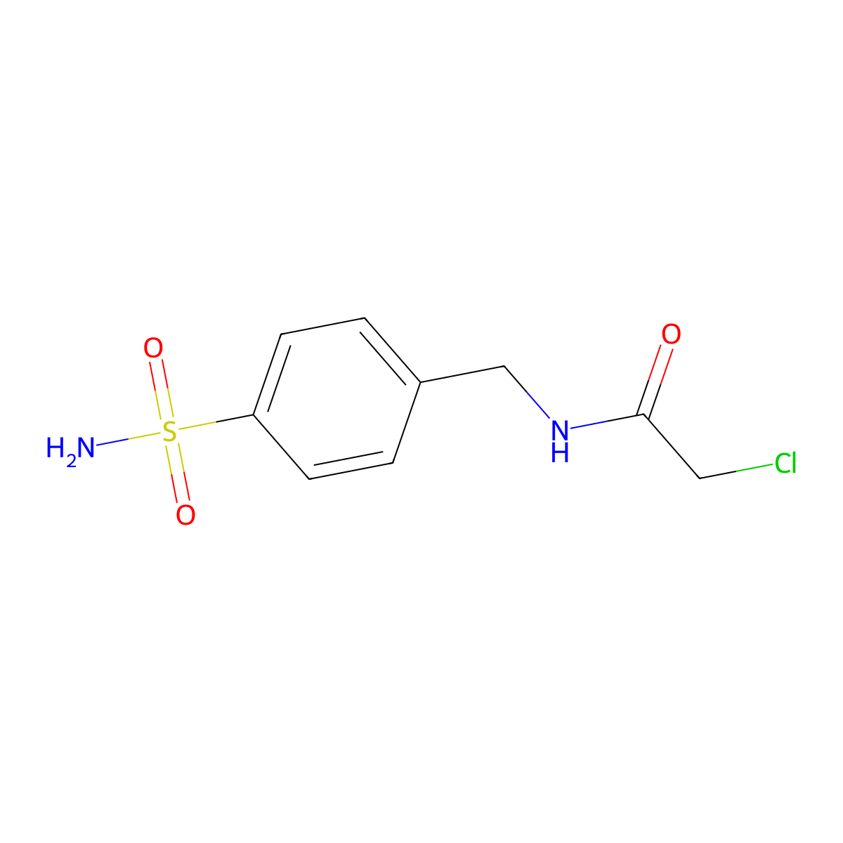 2-Chloro-N-[(4-sulfamoylphenyl)methyl]acetamide molecular structure, CAS 101167-02-6